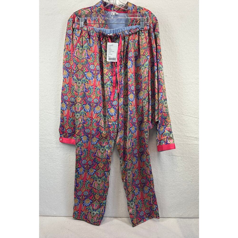 E by Eloise Anthropologie Vibrant Boho Batik Pajama Set SZ M NWT